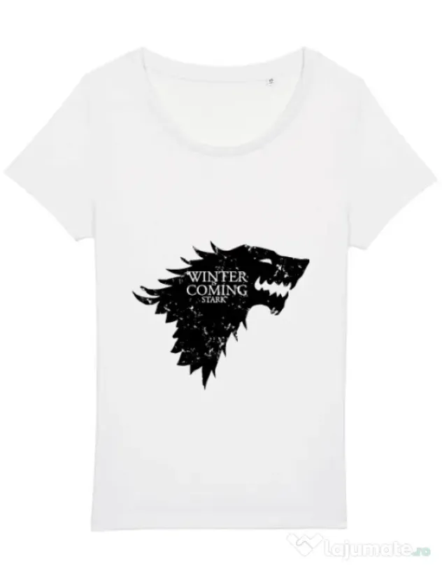 Tricou STANLEY STELLA dama Winter is coming Stark Alb