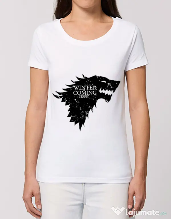 Tricou STANLEY STELLA dama Winter is coming Stark Alb