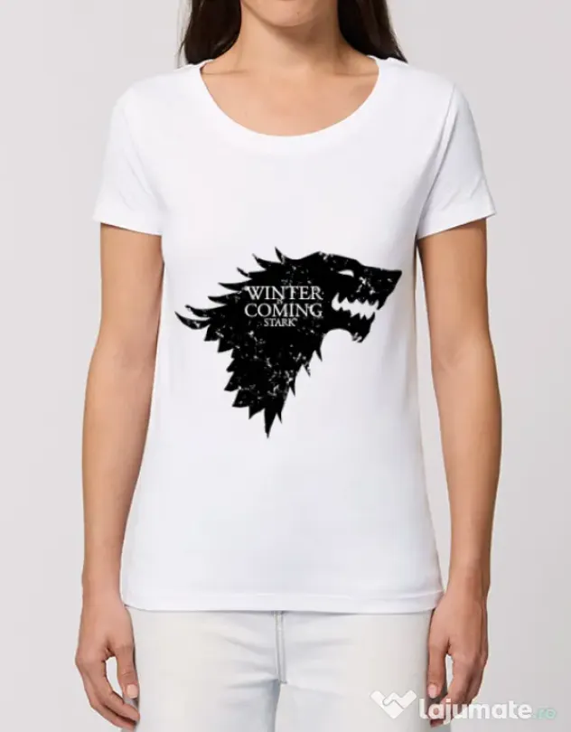 Tricou STANLEY STELLA dama Winter is coming Stark Alb