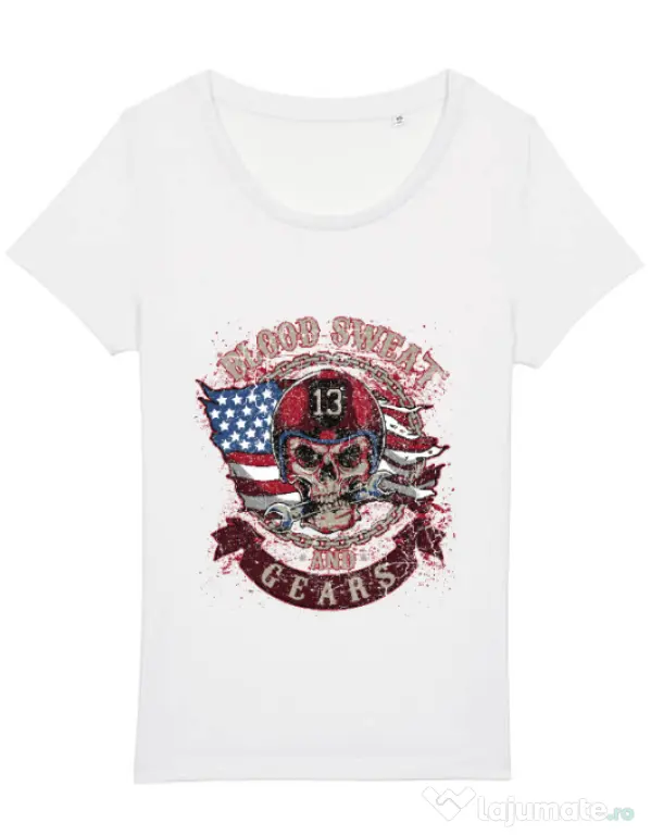 Tricou STANLEY STELLA dama Blood sweat and gears Alb