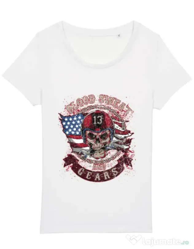 Tricou STANLEY STELLA dama Blood sweat and gears Alb