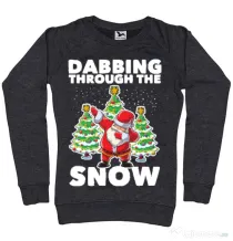 Bluza ADLER dama Dabbing Santa Negru melanj