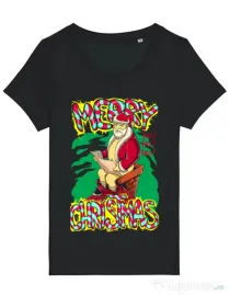 Tricou STANLEY STELLA dama Naughty Santa Negru