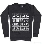 Bluza ADLER dama Merry Christmas Ugly Sweater Negru melanj 