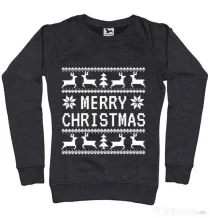 Bluza ADLER dama Merry Christmas Ugly Sweater Negru melanj