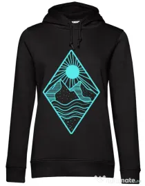 Hoodie dama cu gluga Mountain Negru