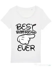 Tricou STANLEY STELLA dama Best boyfriend ever Alb