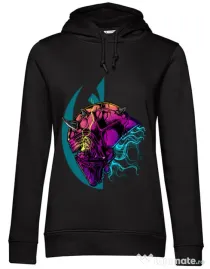 Hoodie dama cu gluga Helmet Negru