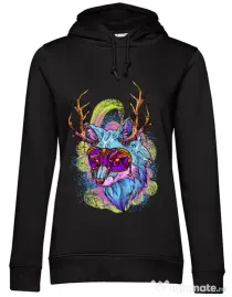 Hoodie dama cu gluga Wolf Negru