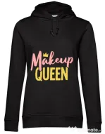 Hoodie dama cu gluga Makeup queen Negru