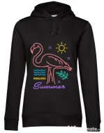 Hoodie dama cu gluga Flamingo endless summer Negru