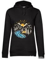 Hoodie dama cu gluga Camp river Negru