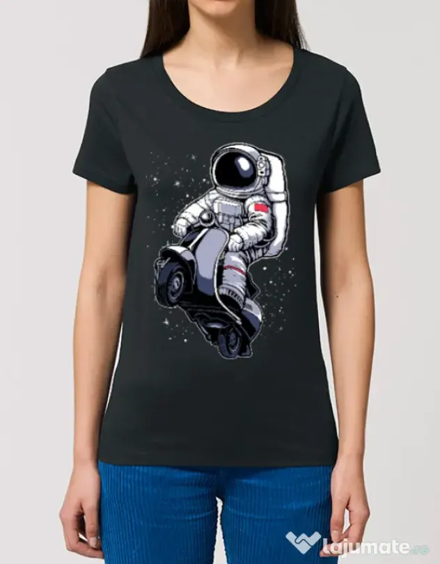 Tricou STANLEY STELLA dama Astronaut scooter Negru
