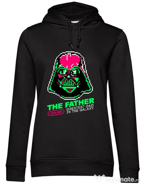 Hoodie dama cu gluga Join the father Negru