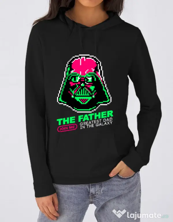 Hoodie dama cu gluga Join the father Negru