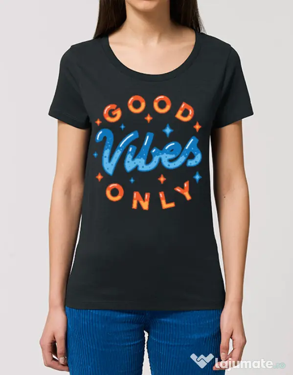 Tricou STANLEY STELLA dama Good vibes only Negru