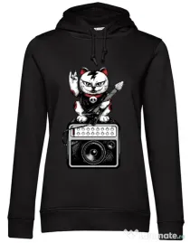 Hoodie dama cu gluga Lets rock Negru