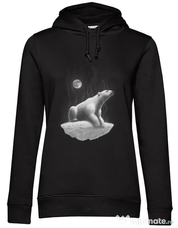 Hoodie dama cu gluga Faded Negru