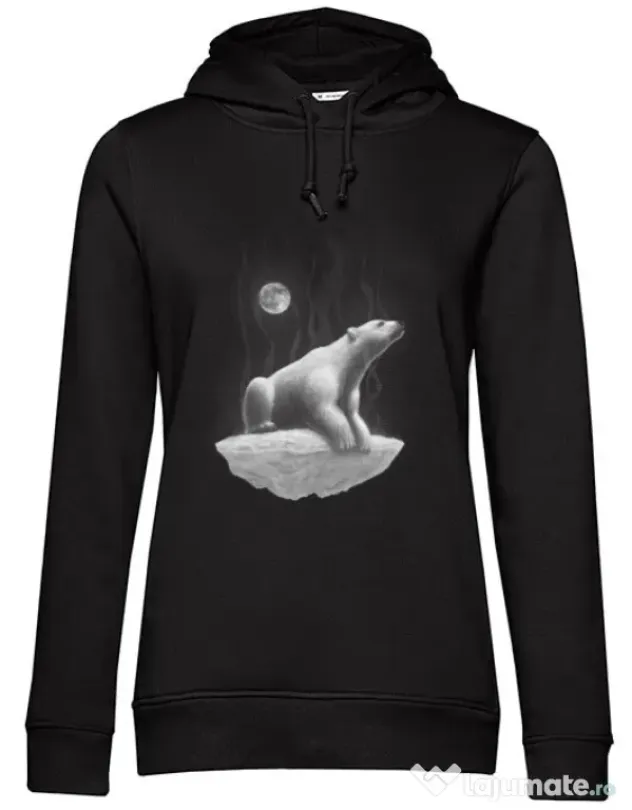 Hoodie dama cu gluga Faded Negru