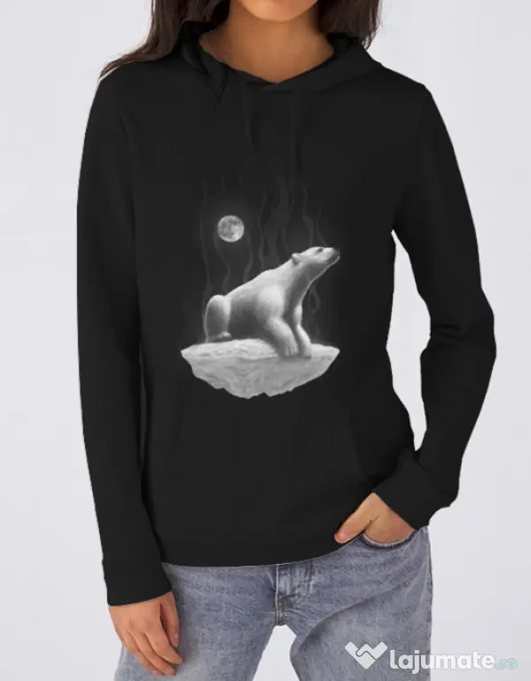 Hoodie dama cu gluga Faded Negru