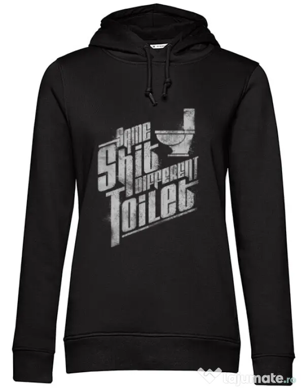 Hoodie dama cu gluga Same shit Negru