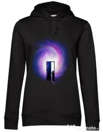 Hoodie dama cu gluga Doors to the future Negru