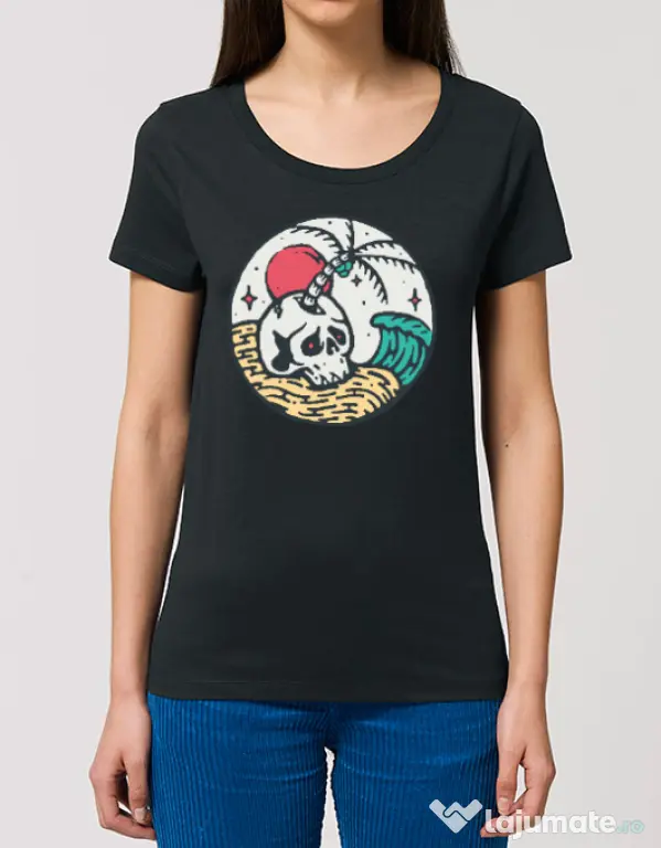 Tricou STANLEY STELLA dama Skull and beach Negru