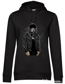 Hoodie dama cu gluga Sky fighter Negru