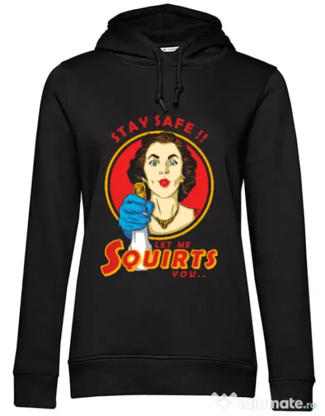 Hoodie dama cu gluga Squirts Negru