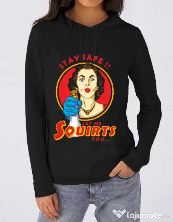 Hoodie dama cu gluga Squirts Negru