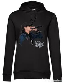 Hoodie dama cu gluga Adi Morosanu FAMILIA Negru