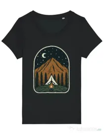 Tricou STANLEY STELLA dama Camp mountain night Negru