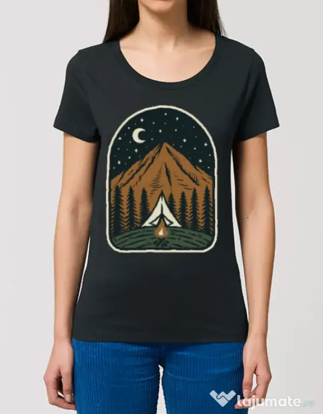 Tricou STANLEY STELLA dama Camp mountain night Negru