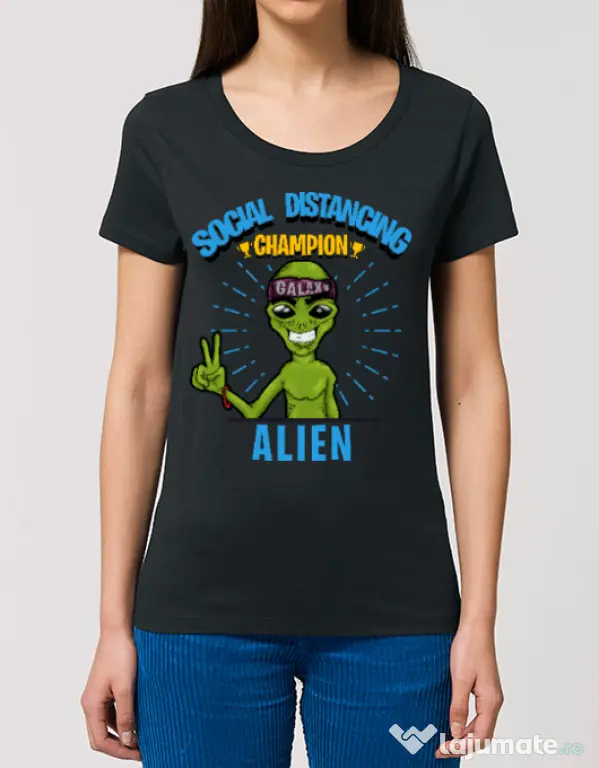 Tricou STANLEY STELLA dama Social distancing Negru