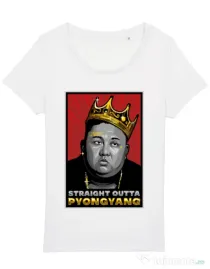 Tricou STANLEY STELLA dama Straight outta Pyongyang Alb