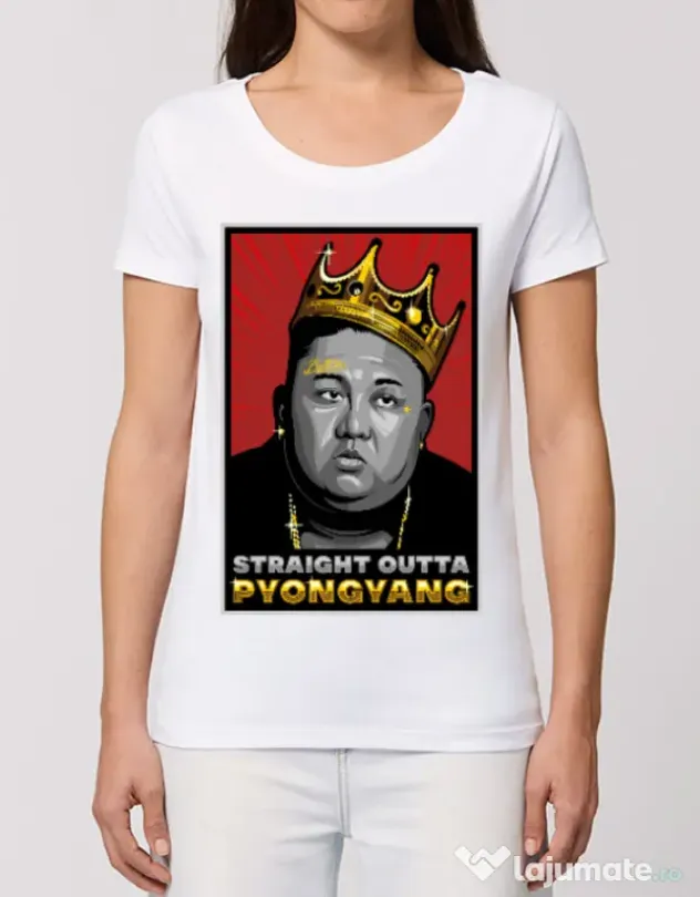 Tricou STANLEY STELLA dama Straight outta Pyongyang Alb