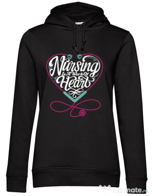 Hoodie dama cu gluga Work of heart Negru