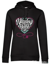 Hoodie dama cu gluga Work of heart Negru