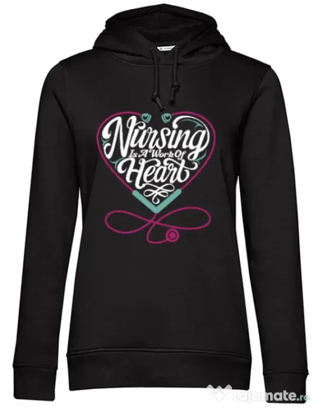 Hoodie dama cu gluga Work of heart Negru