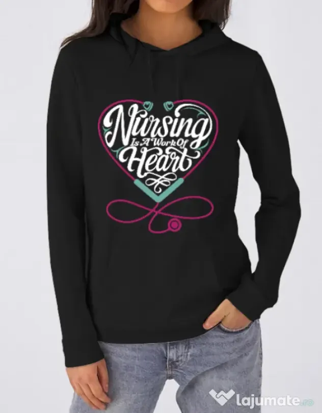 Hoodie dama cu gluga Work of heart Negru