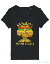 Tricou STANLEY STELLA dama Namaste motherfucker Negru