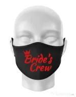 Masca personalizata reutilizabila Bride's crew Negru