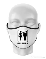 Masca personalizata reutilizabila Girls rule Alb