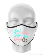 Masca personalizata reutilizabila Last fling before the ring Alb