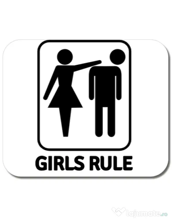 Mousepad personalizat Girls rule Alb
