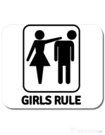 Mousepad personalizat Girls rule Alb