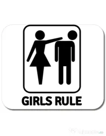 Mousepad personalizat Girls rule Alb