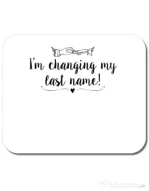 Mousepad personalizat Last name Alb
