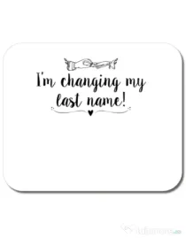 Mousepad personalizat Last name Alb