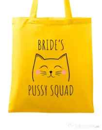 Sacosa personalizata Burlacite Brides pussy squad 2 Galben